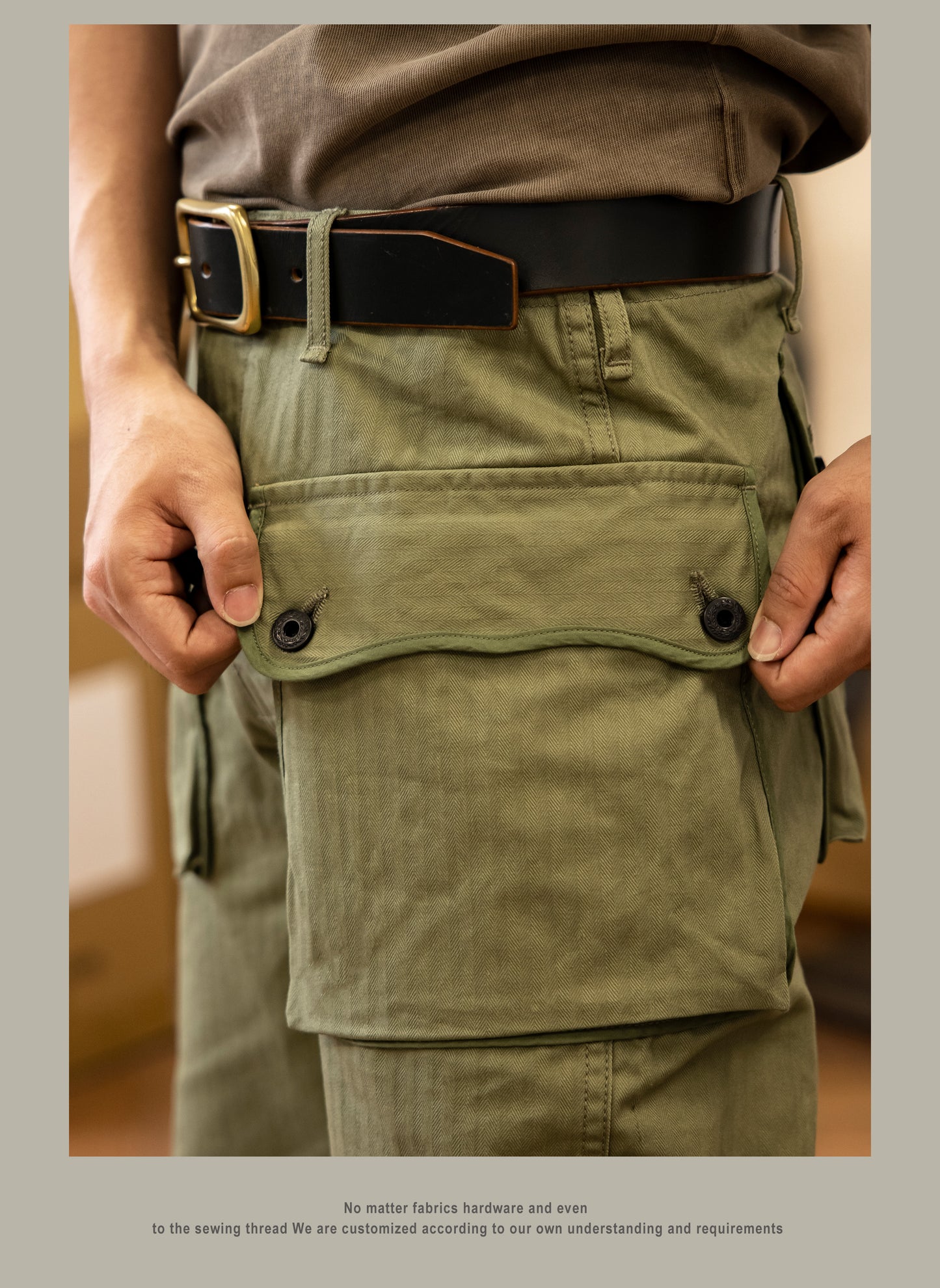 ◇ヴィンテージUSMC HBT P44タイプ コットンヘリンボーンミリタリーパンツ◇サイズ28~40