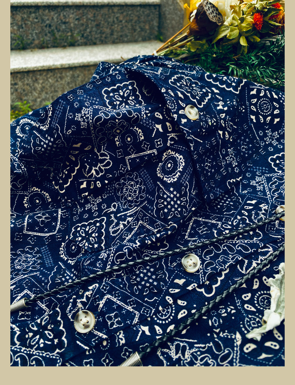 ◆ヴィンテージスタイル バンダナ柄 ロングスリーブシャツ◆ M~3XL