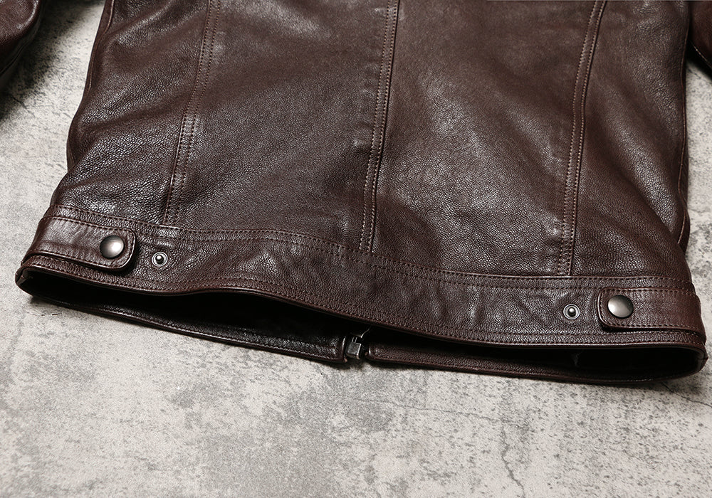 ヴィンテージ復刻スタイル◆オイルゴートレザー ジャケット◆M~4XL
