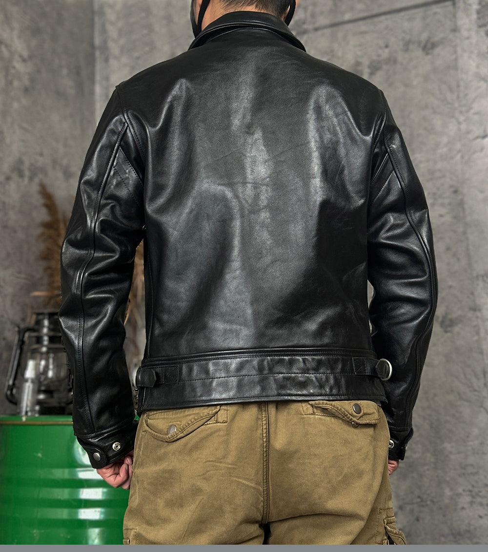 ホースハイドレザー シングルライダース ジャケット M~4XL