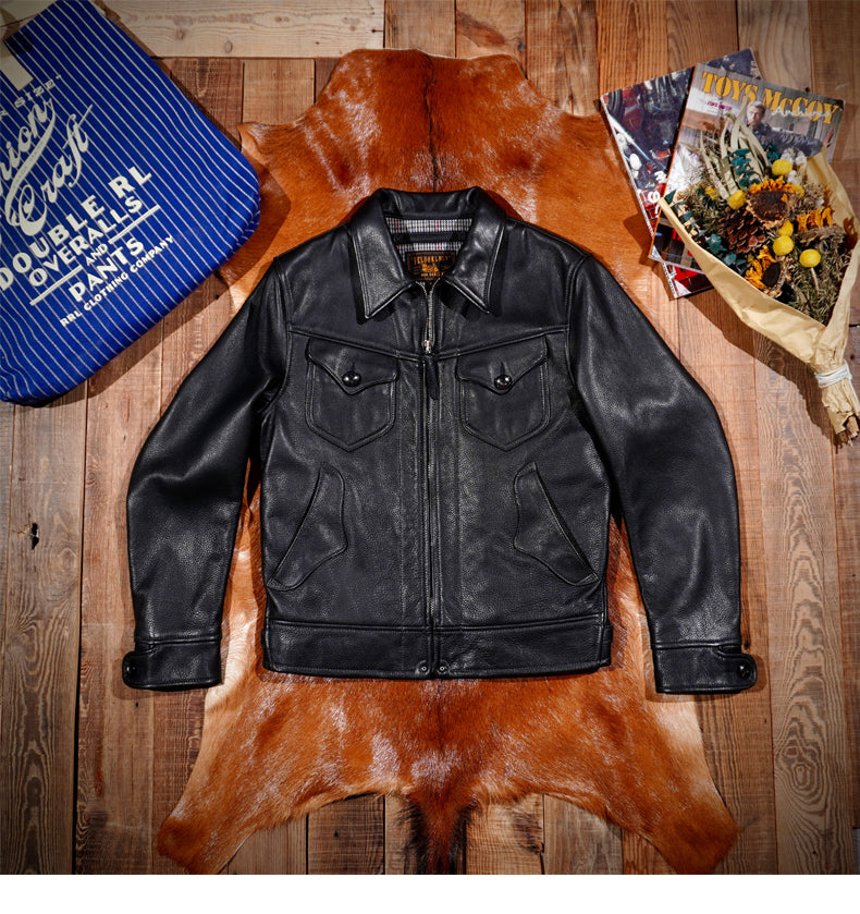 70’s ヴィンテージ復刻 アメリカ産 ウォッシュ カウレザー シングルライダース ジャケット S~4XL