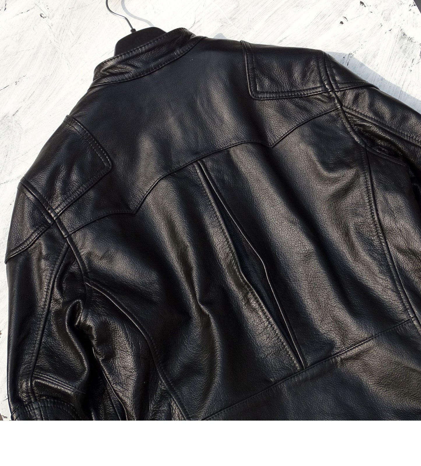 昨シーズン物売り切りセール★カウレザー シングルライダースジャケット ★S~5XL
