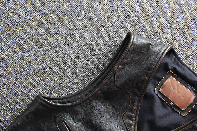 4種の表情★レザーウエスタン ベスト★M~6XL