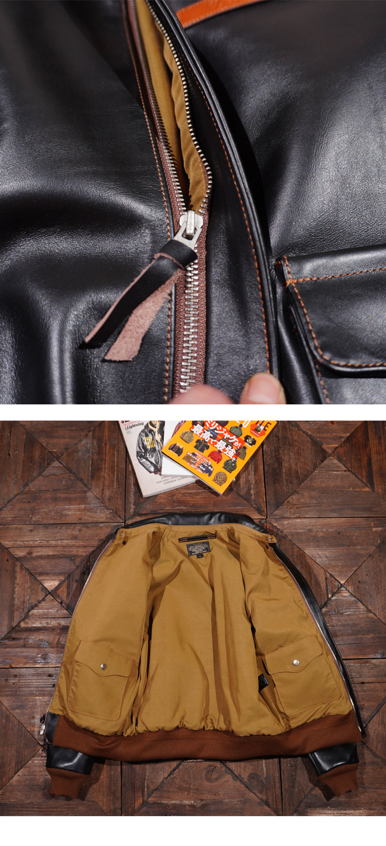 ◇ヴィンテージ復刻 茶芯カウレザー A-2ジャケット◇