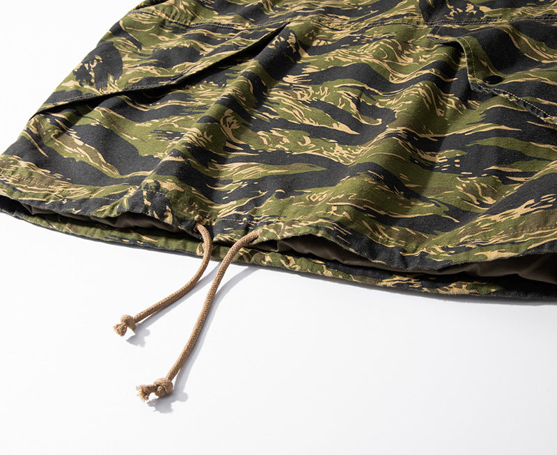◇コットン タイガーカモフラージュ ミリタリーアノラックジャケット◇S~2XL