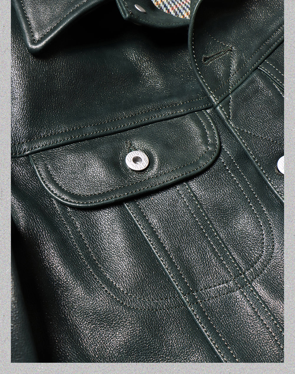 ☆ヴィンテージ復刻 カウレザーショートジャケット☆グリーンS~4XL