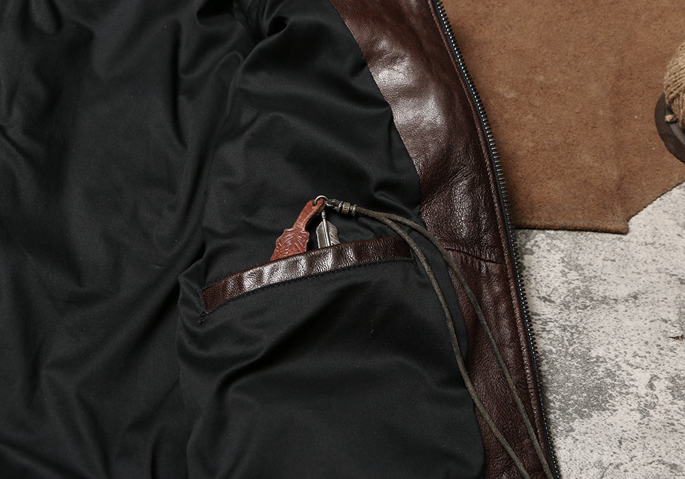 ヴィンテージ復刻スタイル◆オイルゴートレザー ジャケット◆M~4XL
