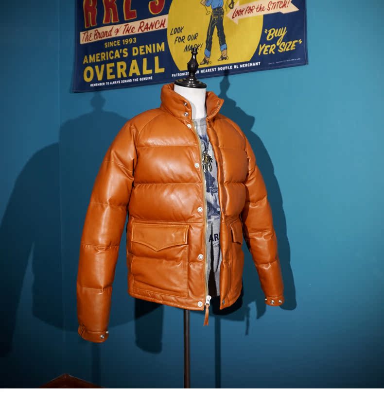 ◇イタリア産シープレザー使用 レザーダウンジャケット◇ S~4XL
