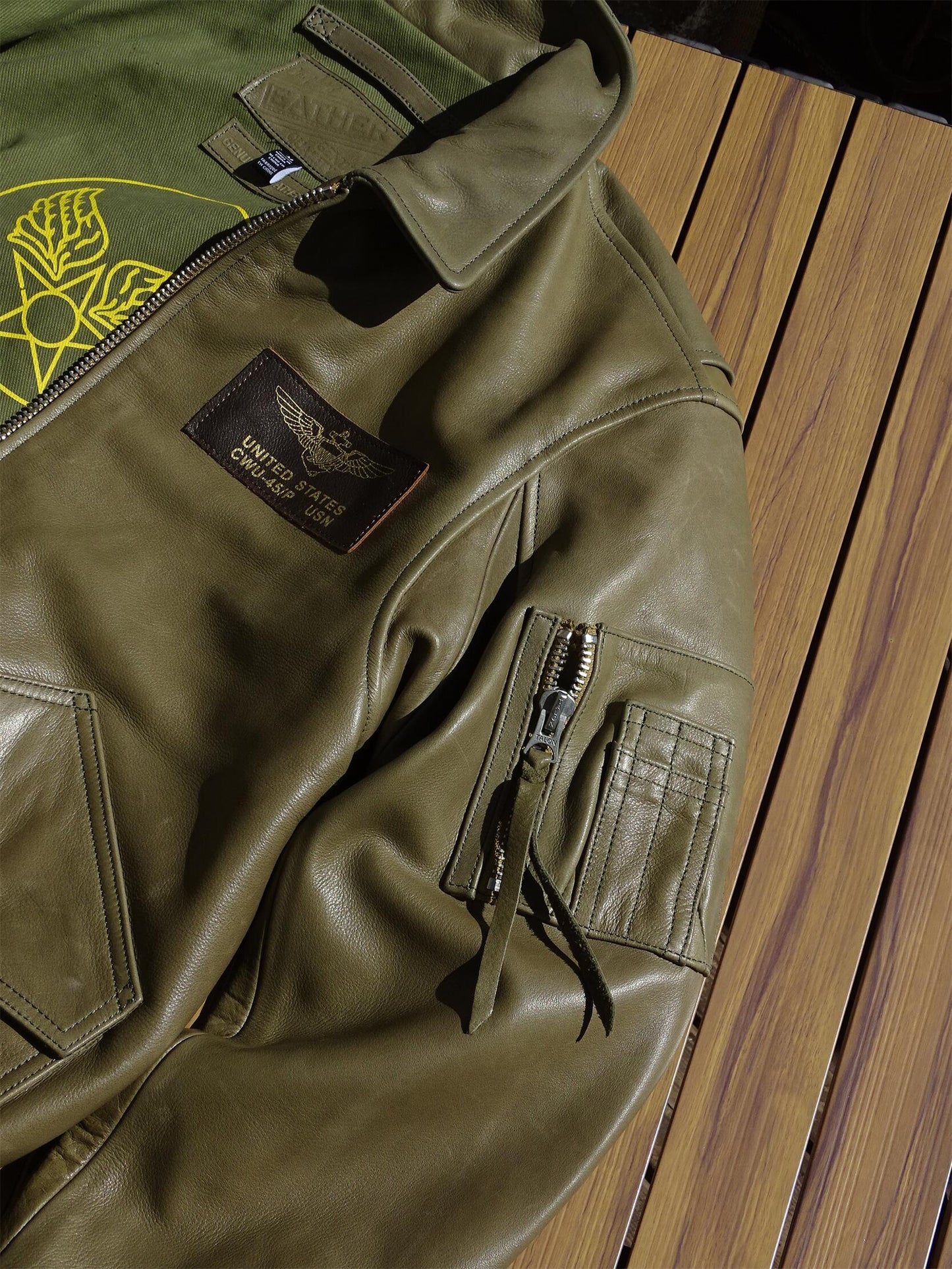 レアカラー★CWU-45P ウォッシャブル カーフレザー フライトジャケット★S~5XL
