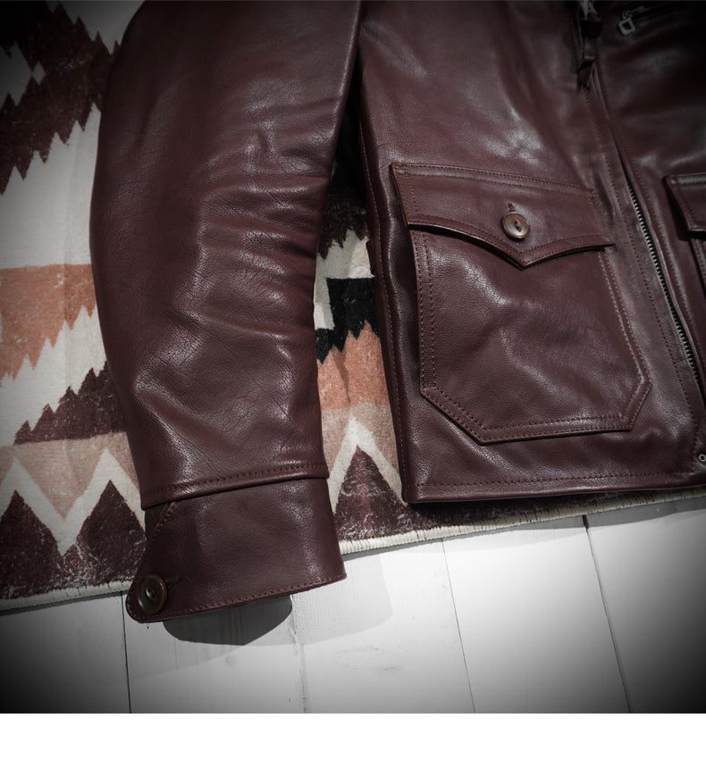 1930's VINTAGE復刻デザイン カーフレザー シングルライダースジャケット S~4XL