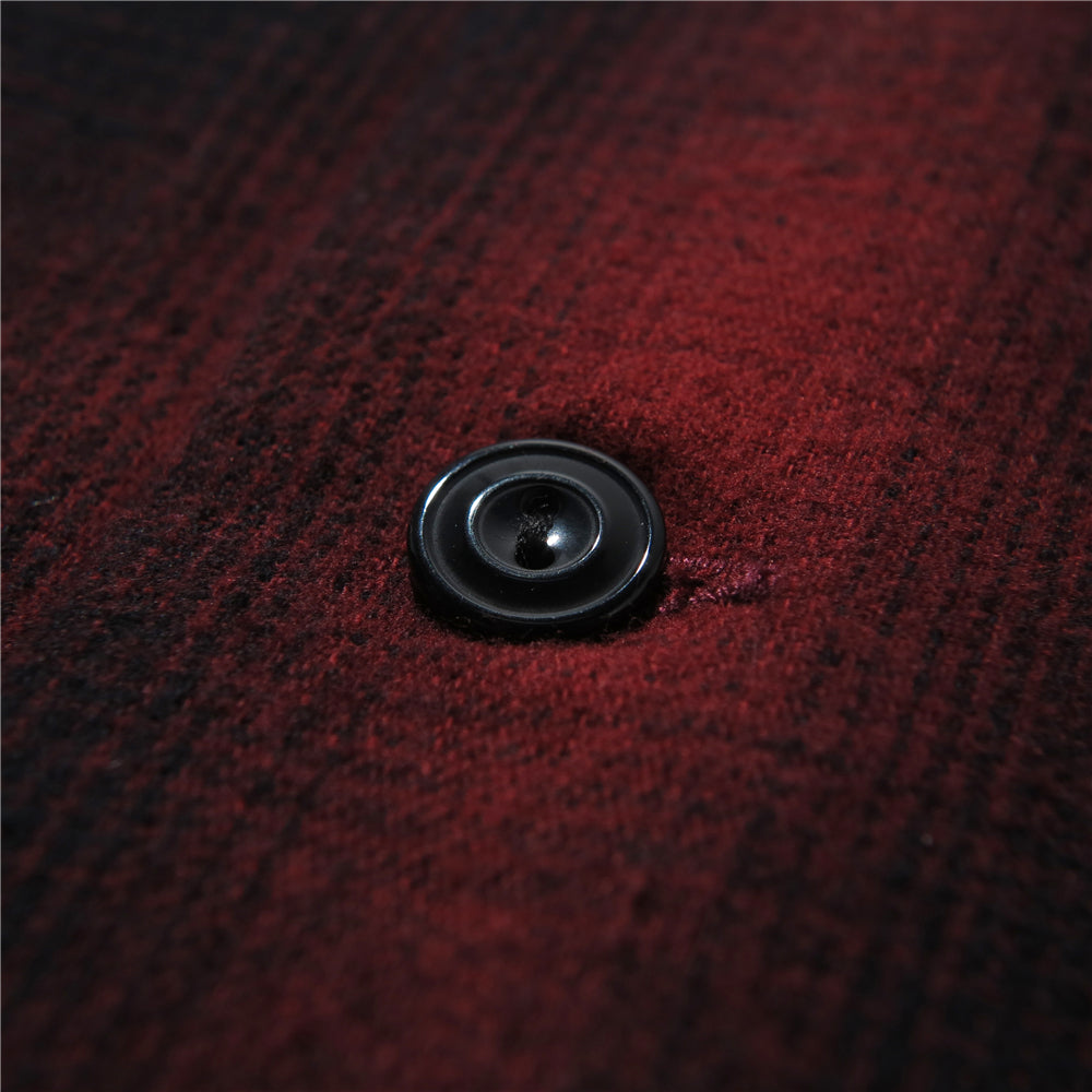 2色展開△ヴィンテージ復刻 コットンネル オンブレチェックシャツ▽S~XL