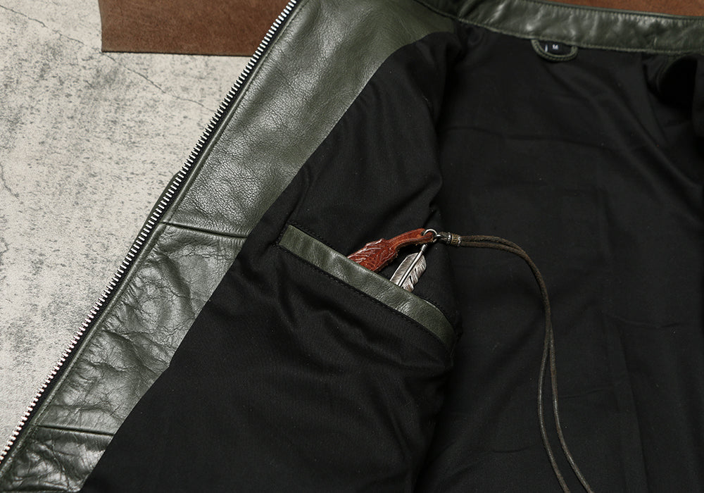 オイルカウレザー シングルライダース ジャケット M~4XL