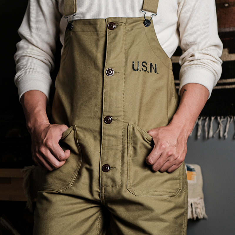 2色展開★40'sヴィンテージ復刻デザイン U.S.NAVY N-2 デッキレインオーバーオール★S~2XL