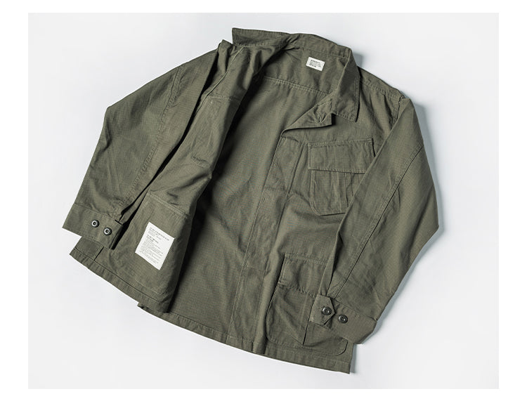 ヴィンテージ モディファイ 8.5OZ コットン リップストップ TCU ミリタリージャングルファティーグ ジャケット◇S~2XL
