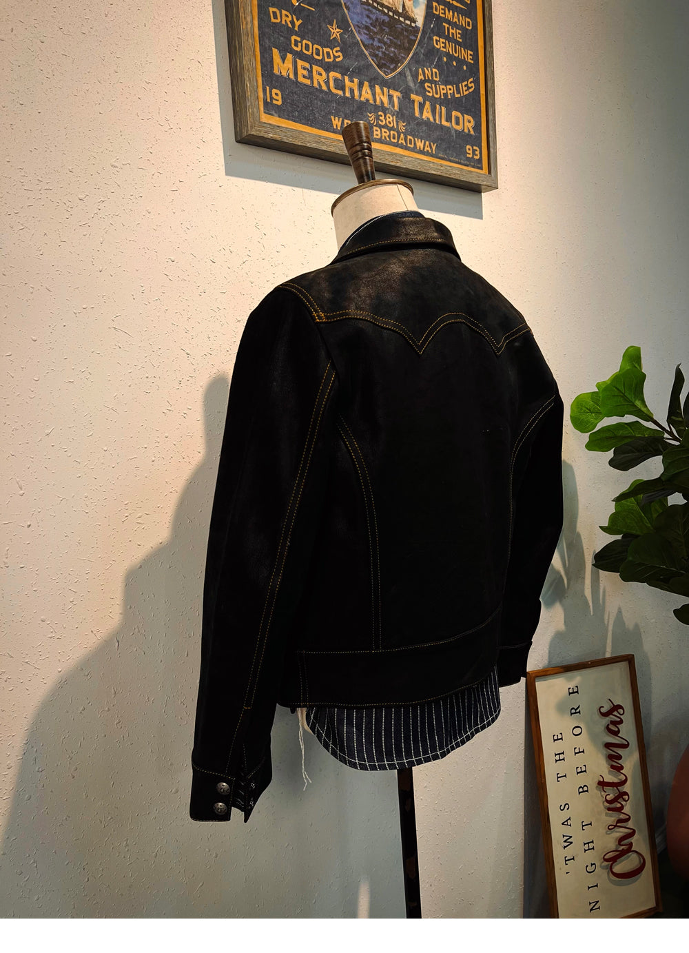 ★ワックスカウレザーウエスタンシャツ ブラック★S~4XL