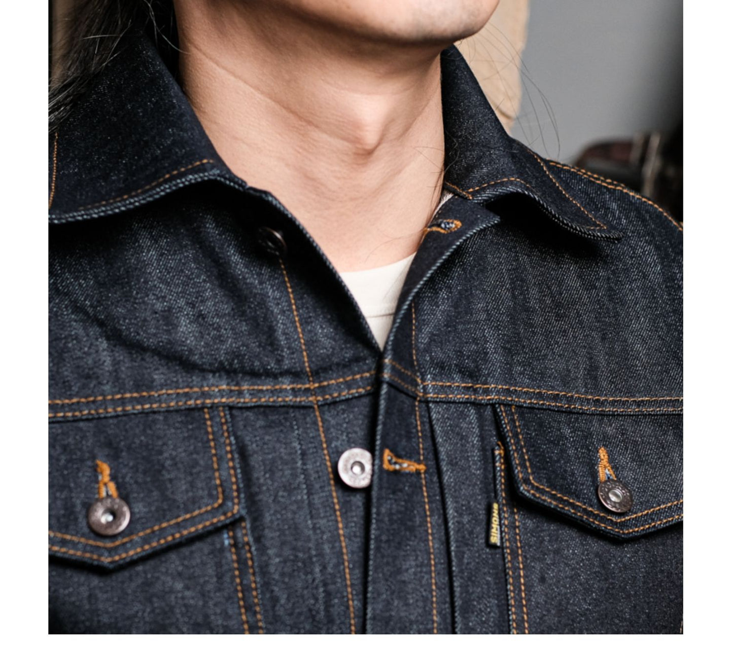 背面のアクションプリーツで高い可動性☆ヴィンテージ復刻 14.5OZ ノンウォッシュ セルビッチ デニムジャケット☆S~2XL