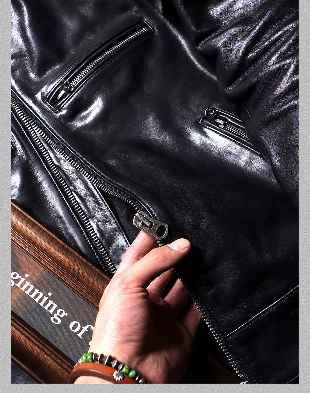 ▲ビンテージ復刻 植物タンニン鞣し カーフレザー シングルライダース ジャケット▼S~5XL