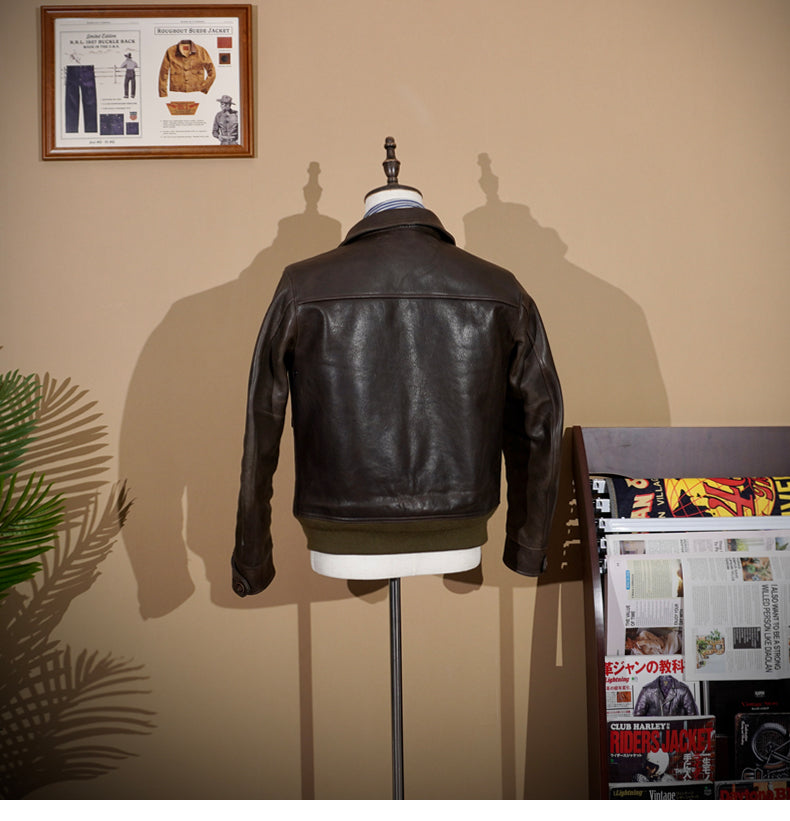 ワックス加工 カウレザー フライトジャケット S~4XL