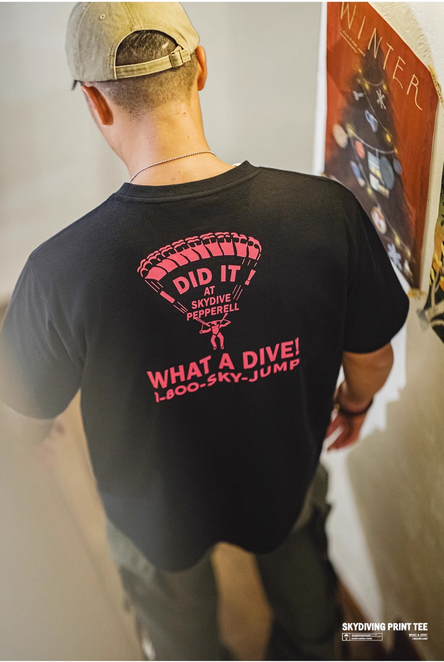 ◆SKYDIVINGプリントTシャツ◆S~3XL