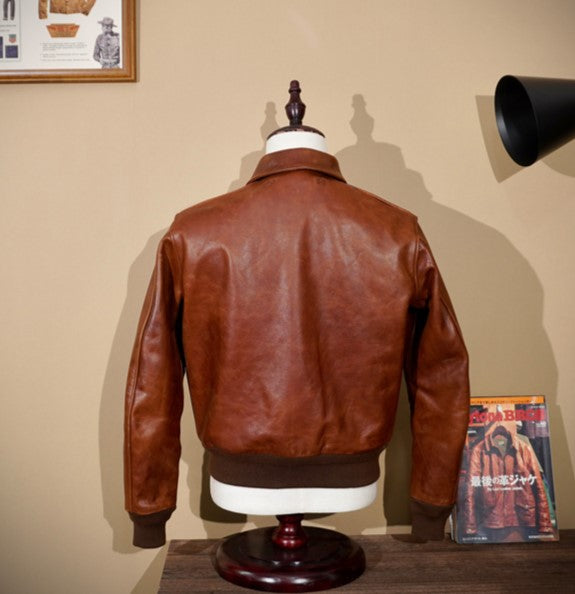 昨シーズン物売り切りセール△ヴィンテージ復刻 ワックスコーティング カウレザー A-2ジャケット▽S~4XL