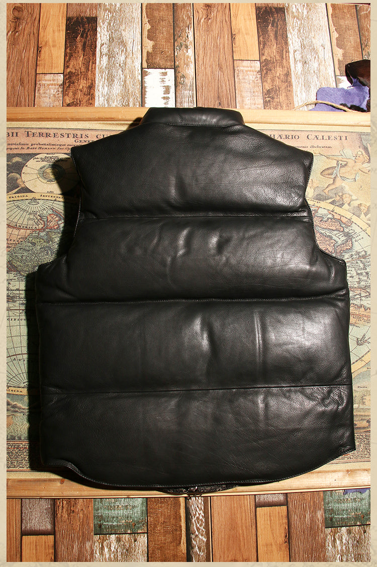 ◇カウレザーダウン ベスト◇ S~3XL