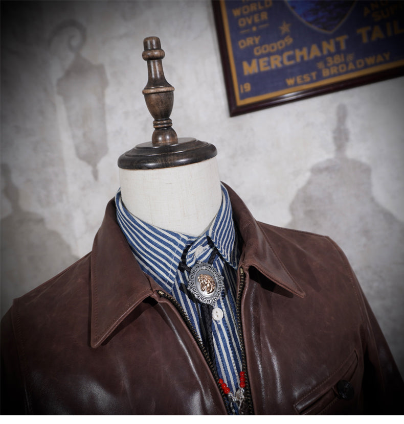 1940's VINTAGE復刻 日本産カーフレザー使用 スポーツジャケット S~3XL