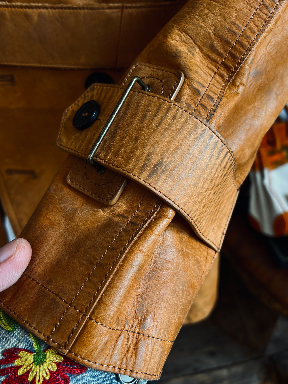 ◇ヴィンテージ復刻 イタリアン カーフレザー モーターサイクルコート◇S~3XL