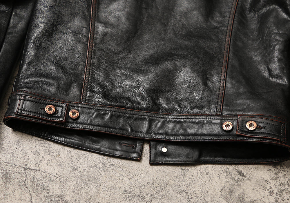 ★ストームライダー型 復刻モデル 茶芯カウレザージャケット★ M~4XL