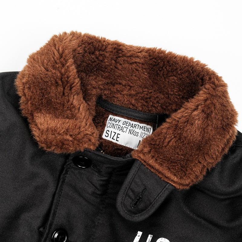 ☆ヴィンテージ 復刻 N-1 ウールアルパカ混総ボア USNデッキジャケット☆S~3XL