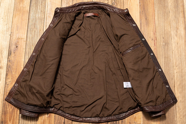 植物タンニン鞣し ウォッシュ加工 シープレザー ウエスタンシャツ★M~3XL