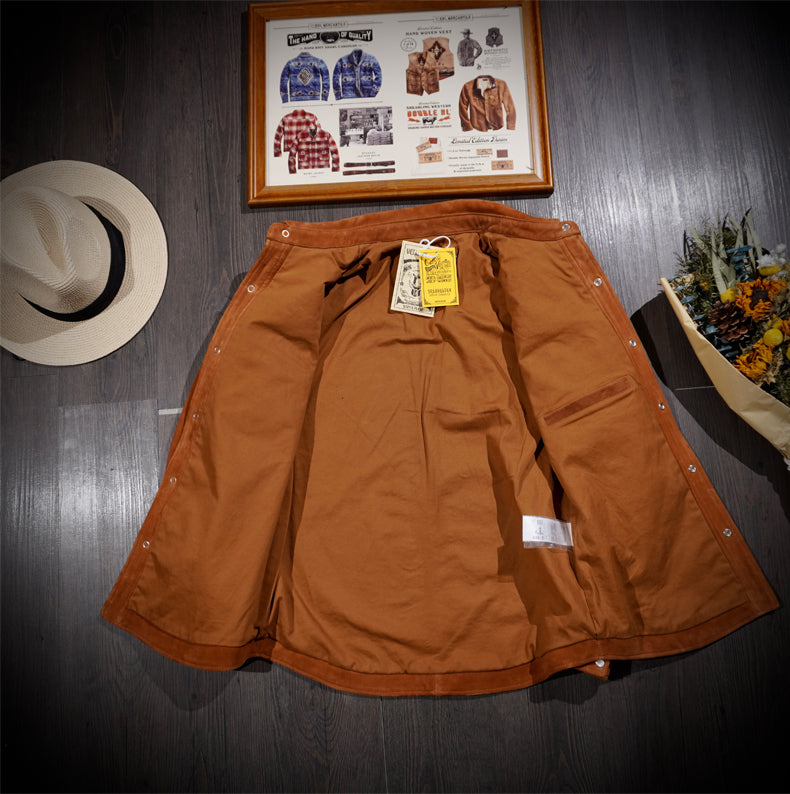 ★シープレザー スウェード ウエスタンシャツ★S~4XL