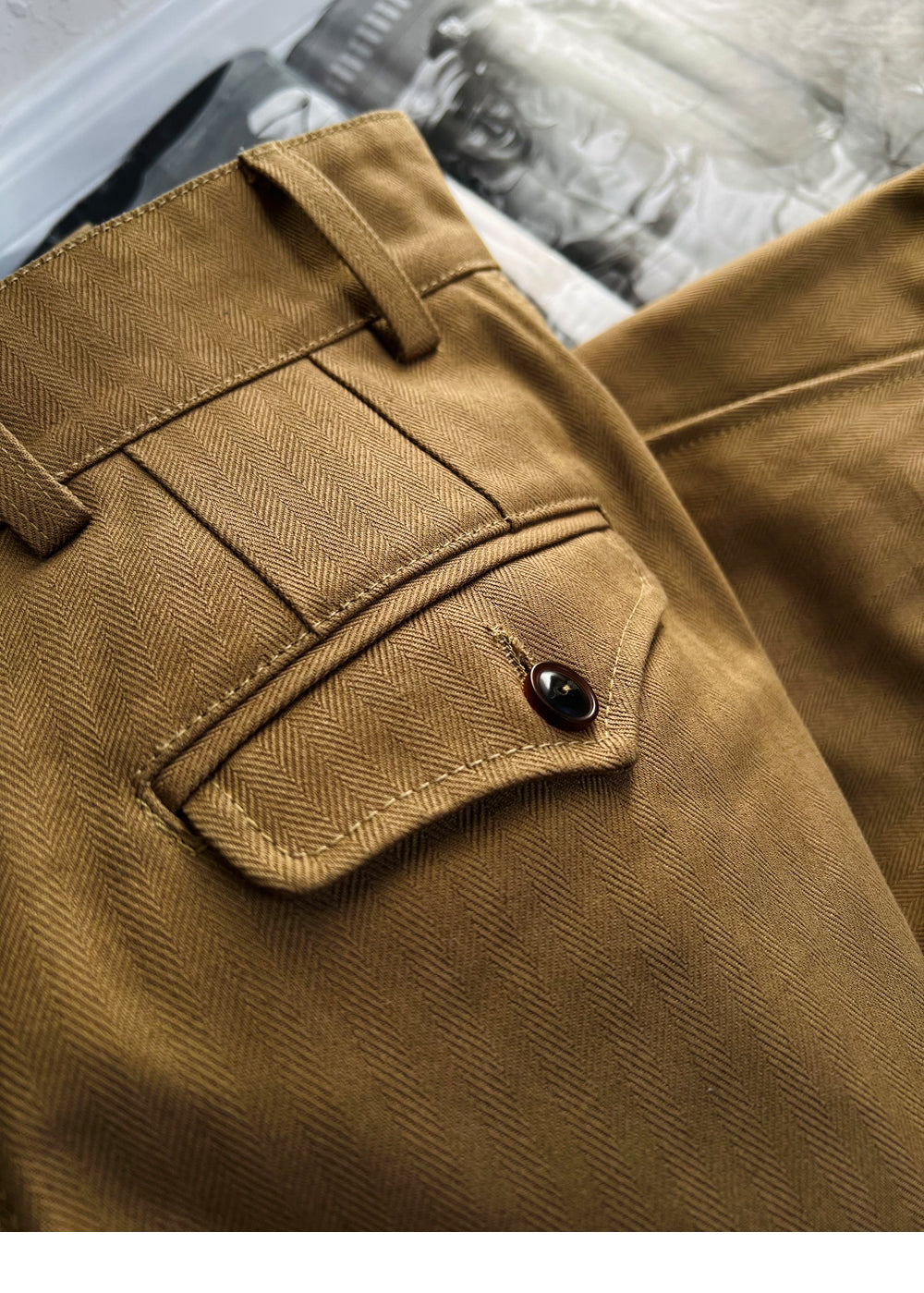フランス軍M-47前期 復刻 HBTコットンヘリンボーンツイード パンツ/S~3XL