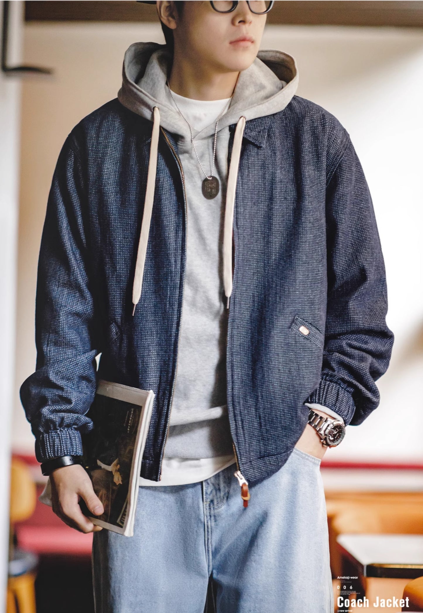 ◇デニム スウィングトップ ブルゾンハリントン ジャケット◇S~3XL