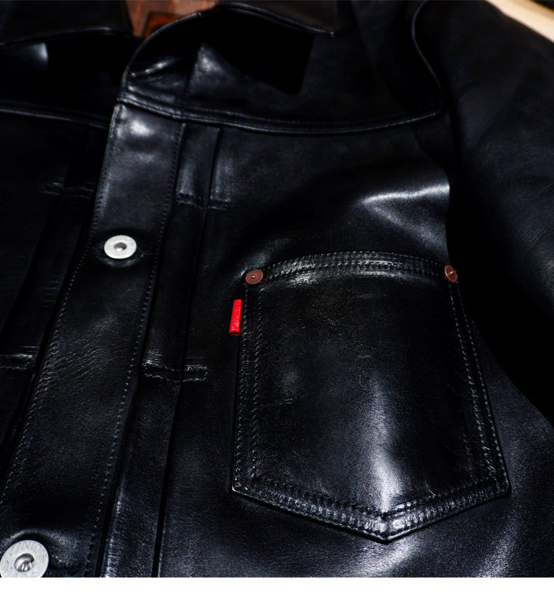 ★1st型 506復刻モデル 植物タンニン鞣し1.5㎜ホースハイドレザージャケット★ S~4XL