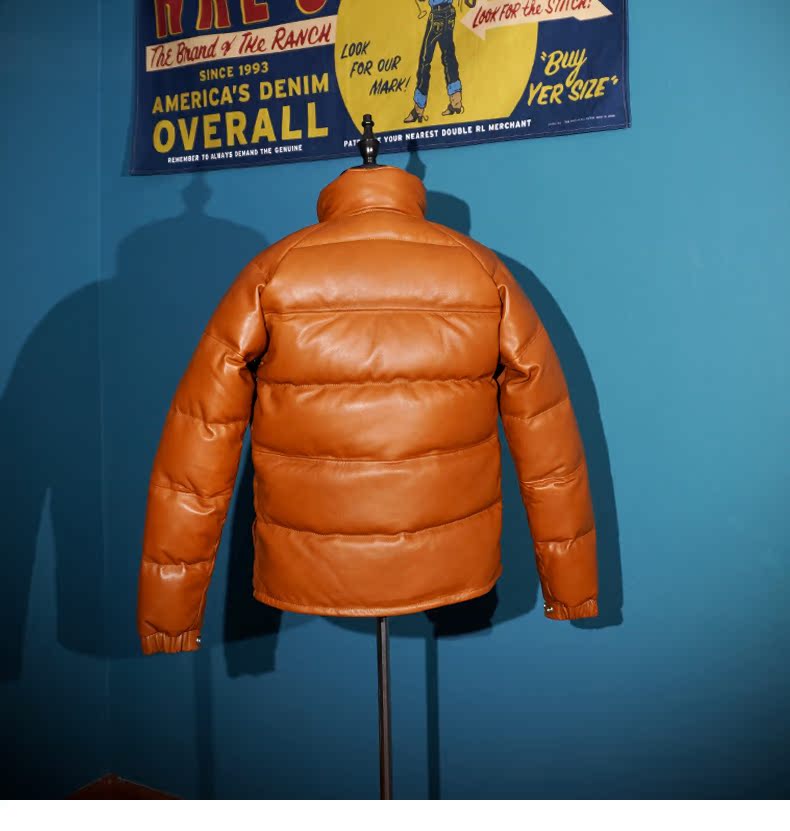 ◇イタリア産シープレザー使用 レザーダウンジャケット◇ S~4XL