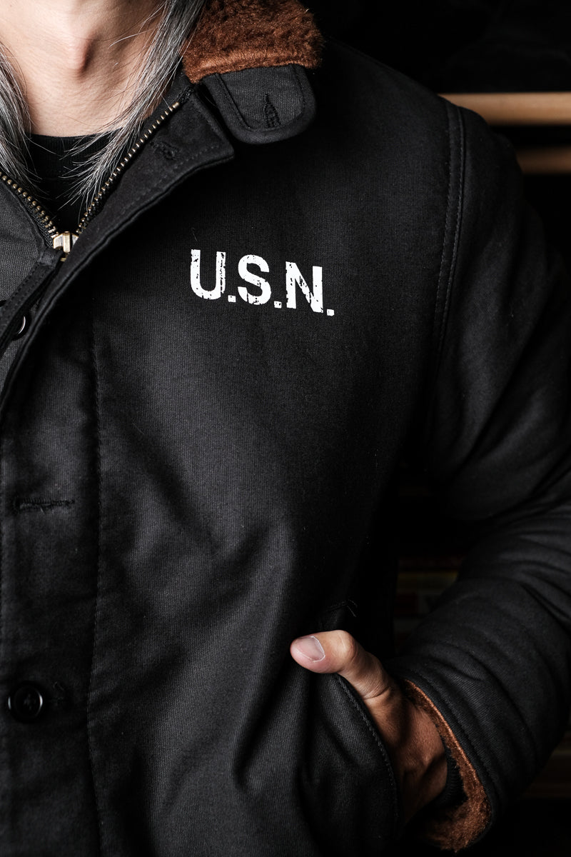 ☆ヴィンテージ 復刻 N-1 ウールアルパカ混総ボア USNデッキジャケット☆S~3XL