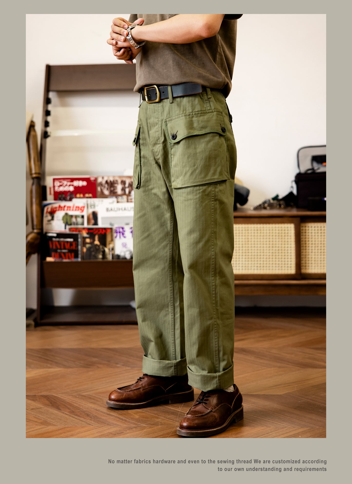 ◇ヴィンテージUSMC HBT P44タイプ コットンヘリンボーンミリタリーパンツ◇サイズ28~40