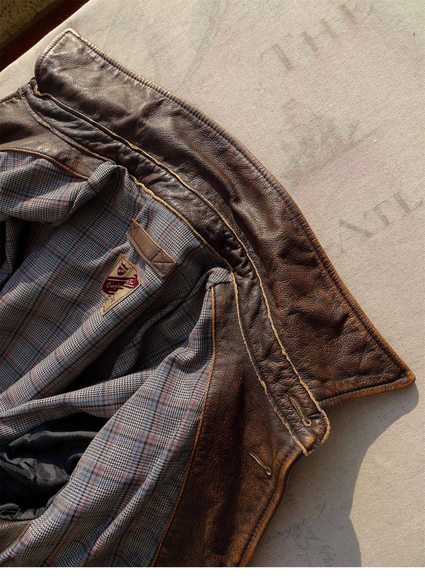 ◆30's ヴィンテージ復刻デザイン茶芯 カウレザー ジャケット◆S~5XL