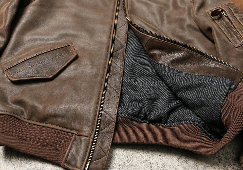 ◇カウレザー MA-1 フライトジャケット◇M~5XL