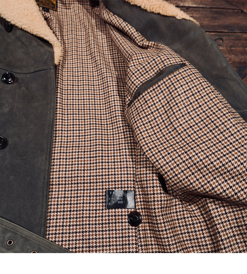 ✩カウレザー×ムートン使用 ランチコート✩S~4XL