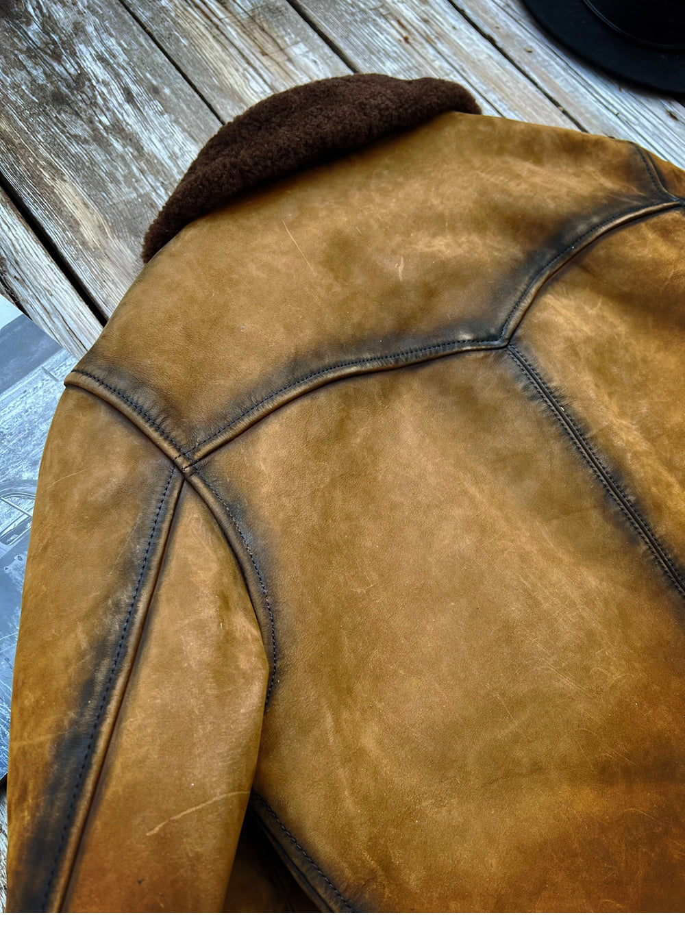 完璧なヴィンテージ加工★カウレザー×ムートン BILLINGS JACKET★S~3XL