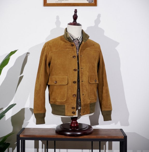日本産ディアースキンレザー使用 A-1 フライトジャケット S~4XL