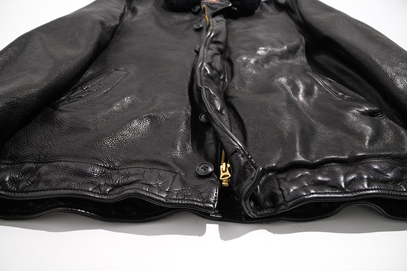 ★ヴィンテージ復刻 ★植物タンニン鞣しゴートレザー N-1デッキジャケット★M~2XL