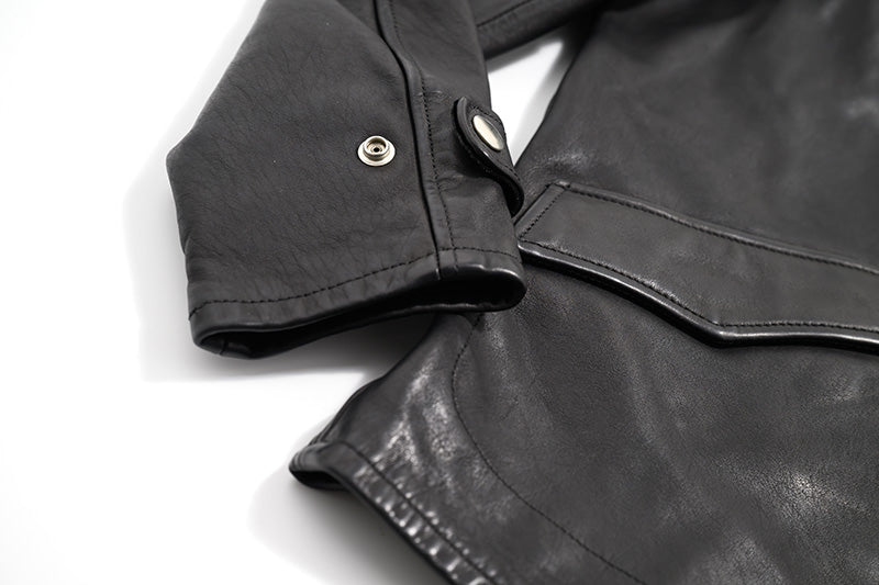 ▲ビンテージ復刻 植物タンニン鞣し 水染めカウレザー シングルライダース ジャケット▼M~3XL