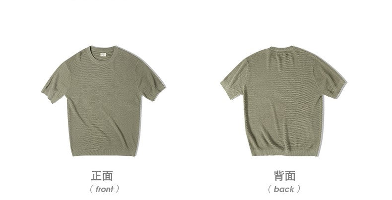 ◆5分丈 パイナップルニットTシャツ◆S~2XL