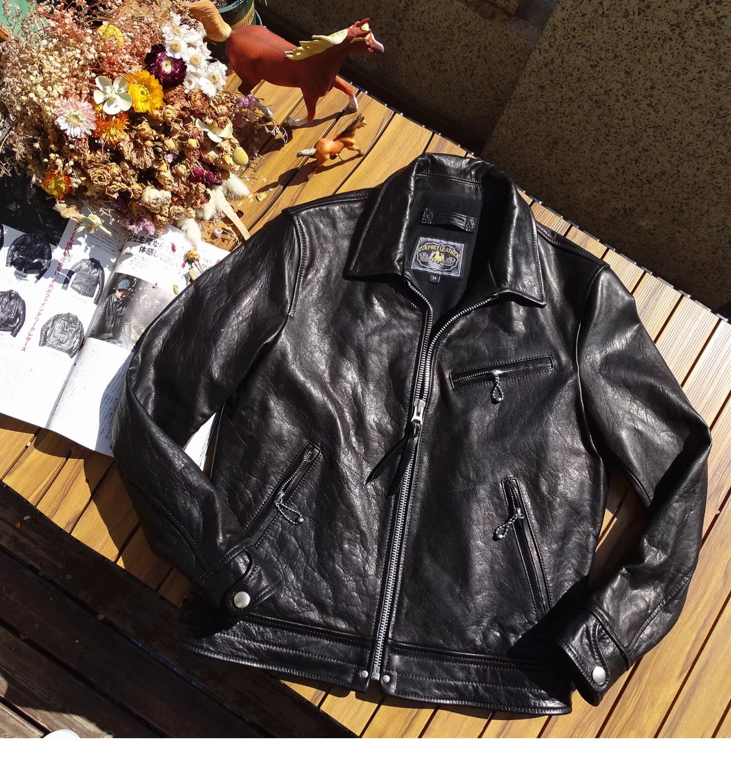 1930's VINTAGE復刻デザインホースハイドレザー スポーツジャケット S~5XL