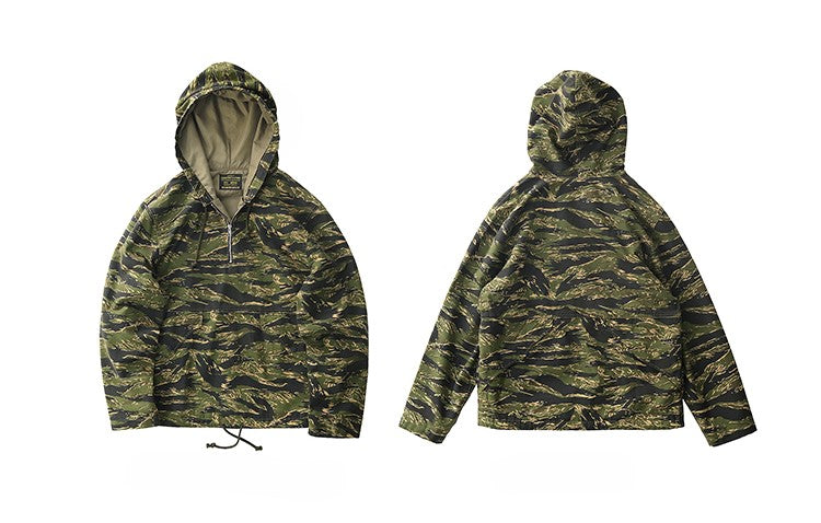 コットン タイガーカモフラージュ ミリタリーアノラックジャケット◇S~2XL