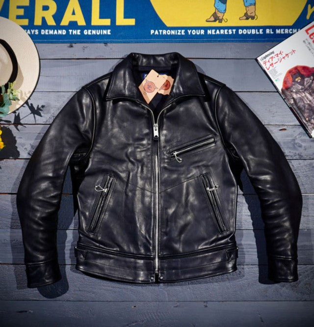 ヴィンテージ復刻 植物タンニン鞣し ホースハイドレザーシングルライダース ジャケットS~5XL