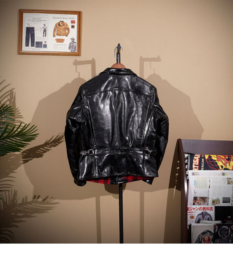 40’s ヴィンテージ復刻デザイン 日本産 茶芯ホースハイド使用 レザー ジャケット S~4XL