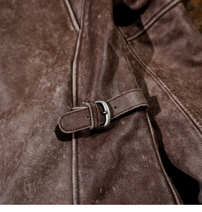 ◇1930’sビンテージ復刻 ウォッシュ加工 カウレザー シングルライダース ジャケット◇S~4XL